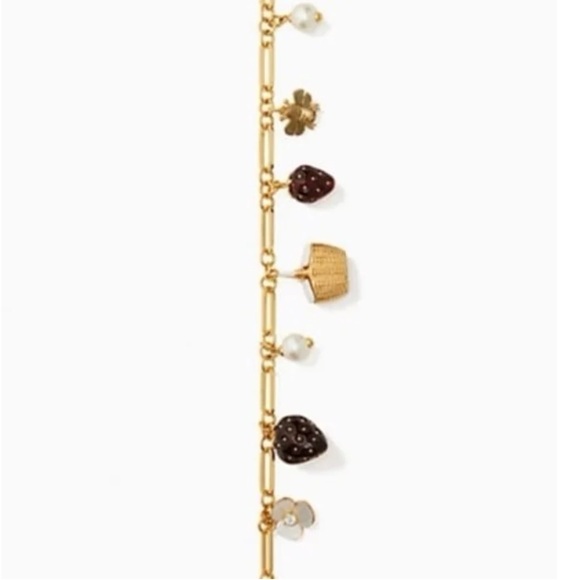 $148 Kate Spade Picnic Perfect Strawberry Charm Bracelet - Picture 3 of 6